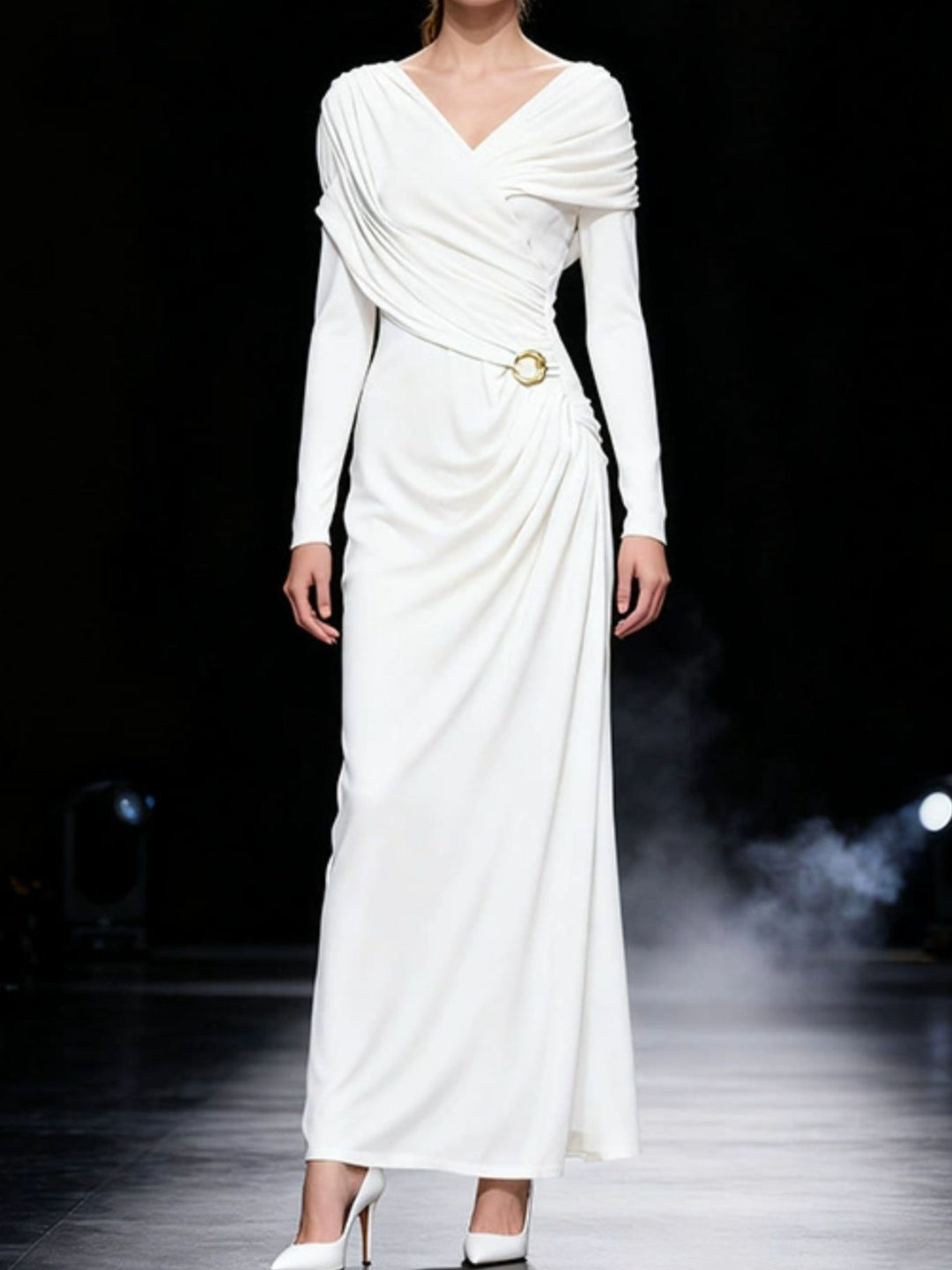 Celina Off Shoulder Ruched Maxi Dress