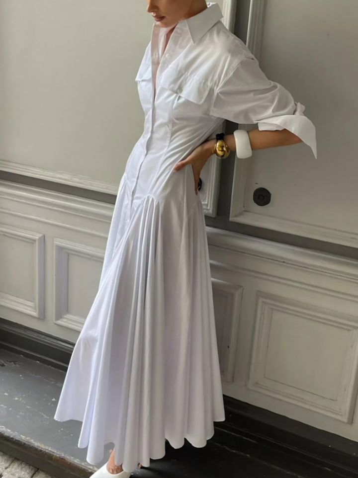 Alexandra Long Sleeve Shirt Maxi Dress