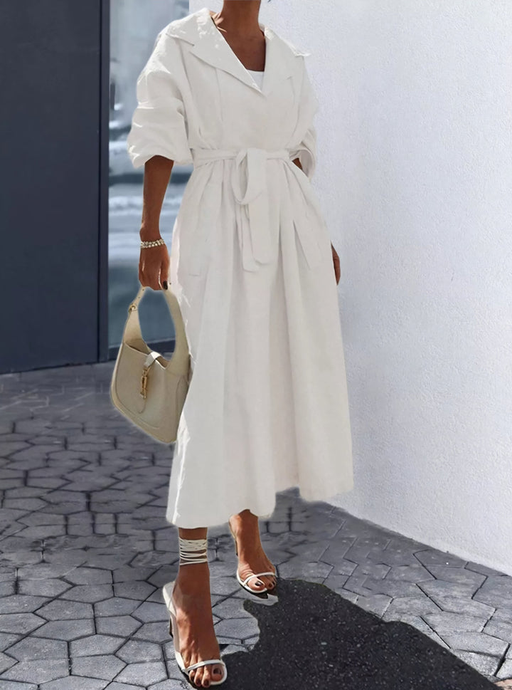 Clara Ruched Sleeve Shirt Dress